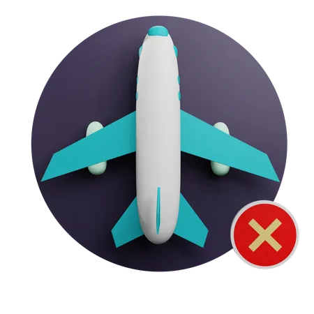 Cancelled Flight  3D Icon