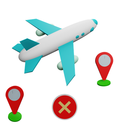 Cancelled Flight  3D Icon