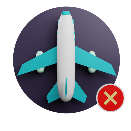 Cancelled Flight  3D Icon
