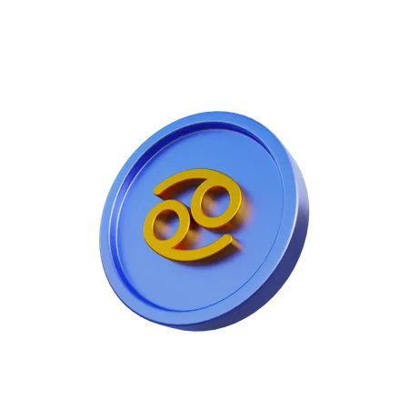 3 D Illustration Zodiac Horoscope Symbol On Coin Cancer 3D Illustration