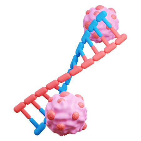 Cancer affected DNA 3D Icon