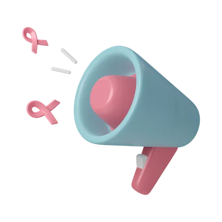 Cancer Awareness Campaign Megaphone World Cancer Day Concept February 4 Raise Awareness Prevention Detection Treatment Icon Design 3 D Illustration 3D Icon