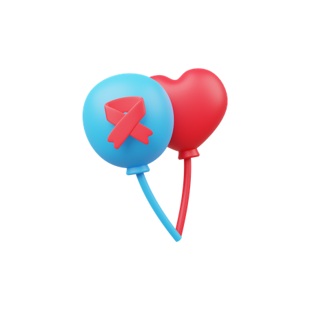Cancer Awareness Balloons  3D Icon