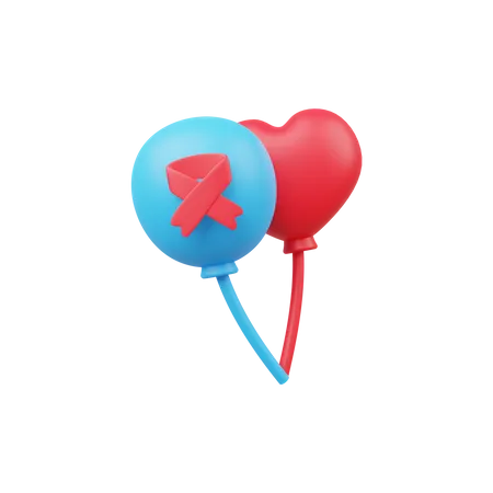 Cancer Awareness Balloons  3D Illustration