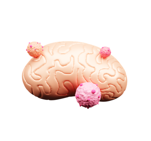 Cancer cerebral  3D Icon