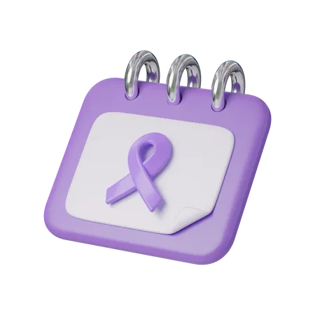 3 D Calendar Global Cancer Awareness World Cancer Day Concept February 4 Raise Awareness Prevention Detection Treatment Icon Design 3 D Illustration 3D Icon