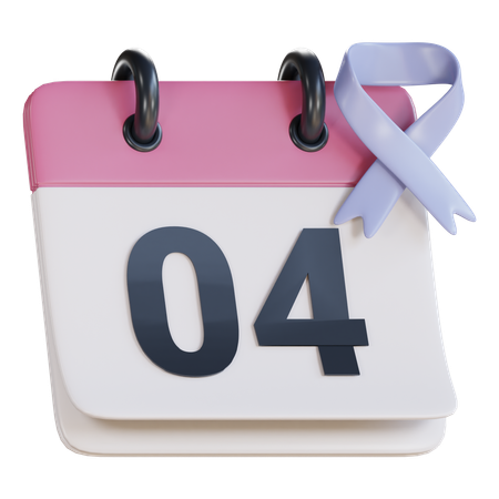 Cancer Day Calendar  3D Icon