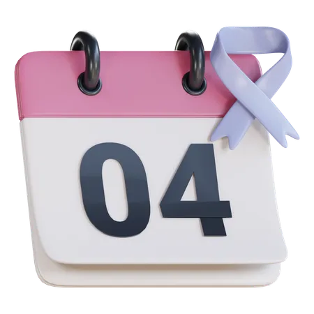 Cancer Day Calendar  3D Icon