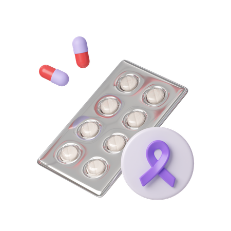Cancer Pill  3D Icon