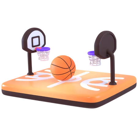 Cancha de baloncesto  3D Icon