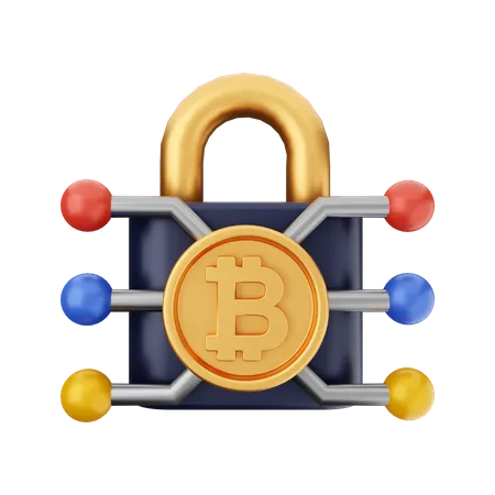 Candado bitcoin  3D Icon