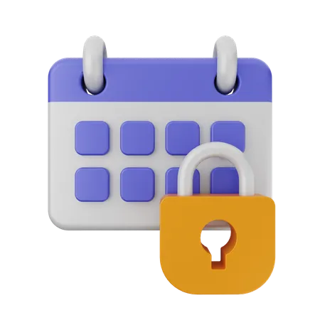 Calendario con candado  3D Icon