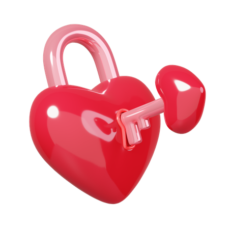 Candado del corazon  3D Icon