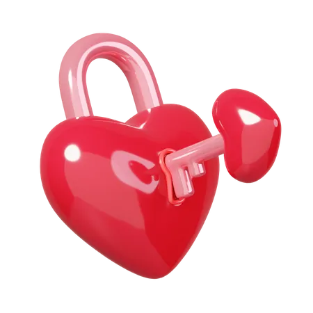 Candado del corazon  3D Icon