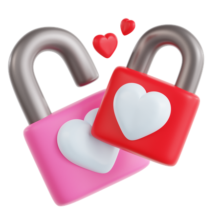 Candado de amor  3D Icon