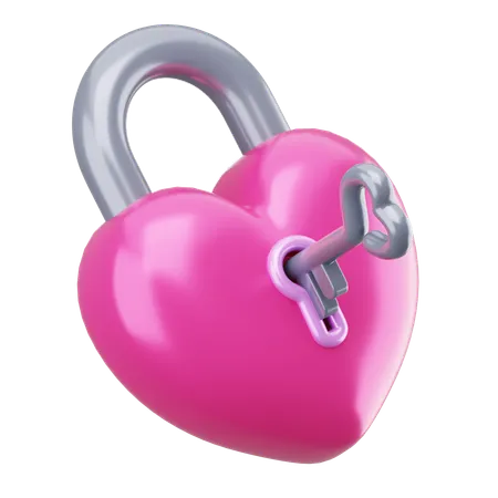 Candado del corazon  3D Icon