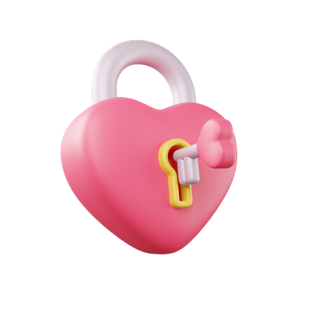 Candado del corazon  3D Icon