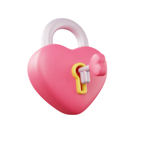 Candado del corazon  3D Icon