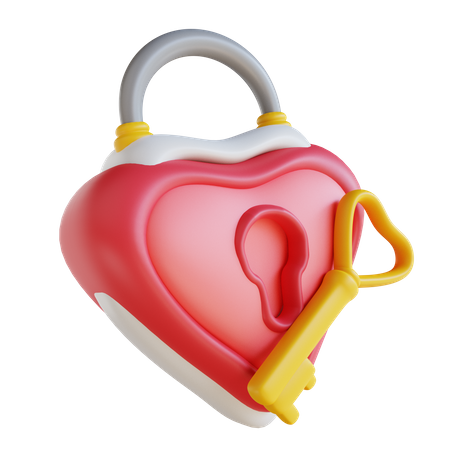Candado del corazon  3D Icon