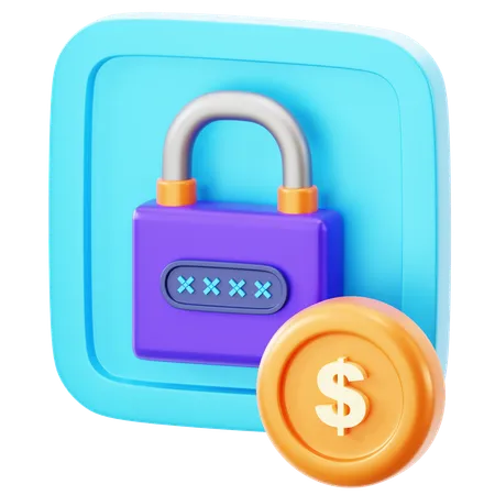 Candado de dinero  3D Icon