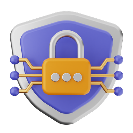 Protección con candado  3D Icon