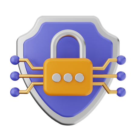 Protección con candado  3D Icon