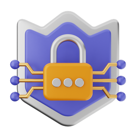 Protección con candado  3D Icon