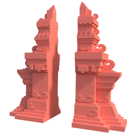 バリ島の門の寺院  3D Icon