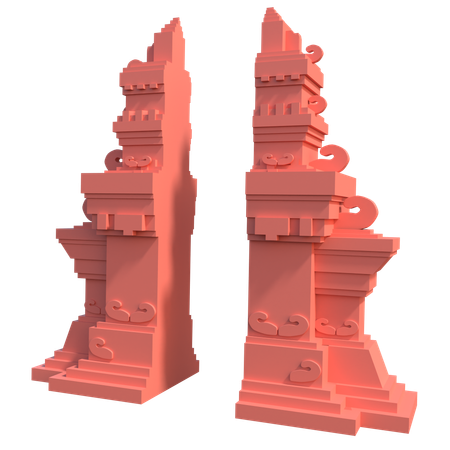 Temple de la porte balinaise  3D Icon