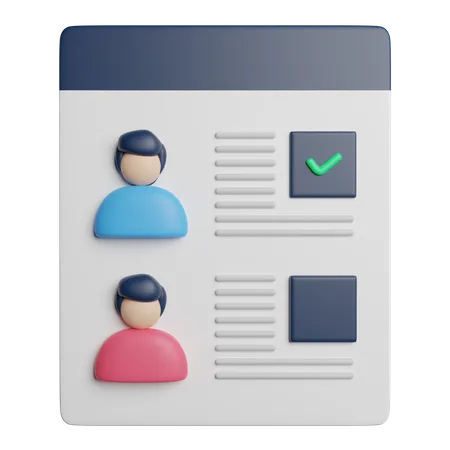 Candidate List Profile 3D Icon