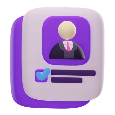 Candidate Profile  3D Icon