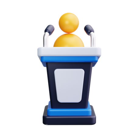 候補者の演説  3D Icon