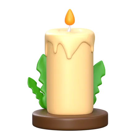 Candle 3 D Thanks Giving Icon 3D Icon