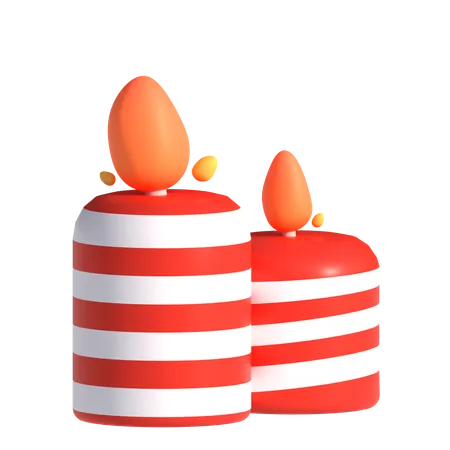 Christmas Candles 3 D Illustration Good For Christmas Design 3D Icon