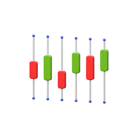 Candle Chart 3 D Icon Displaying Financial Market Trends Using Candlestick Patterns Representing Analysis Trading And Investment Strategies In Finance 3D Icon