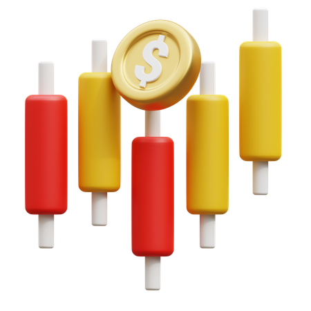 Candle Chart  3D Icon