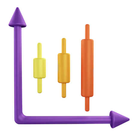 Candle Chart  3D Icon