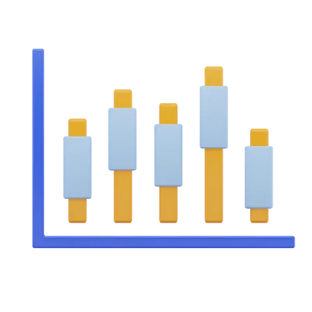 Candle Chart  3D Icon