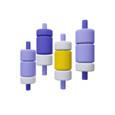 Candle Chart  3D Icon