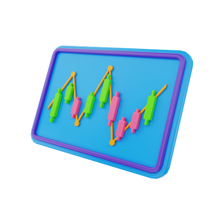 Candle Chart  3D Icon