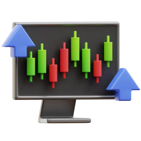 Candle Chart  3D Illustration