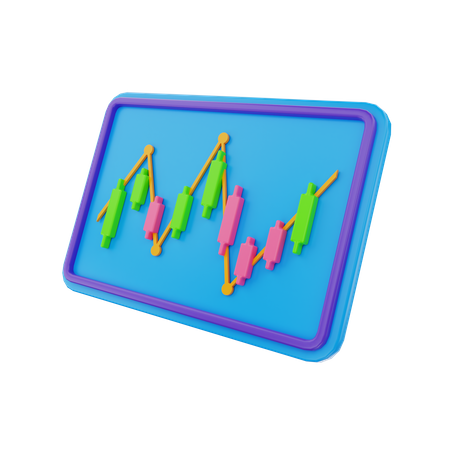 Candle Chart  3D Illustration