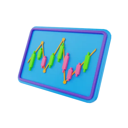 Candle Chart  3D Illustration