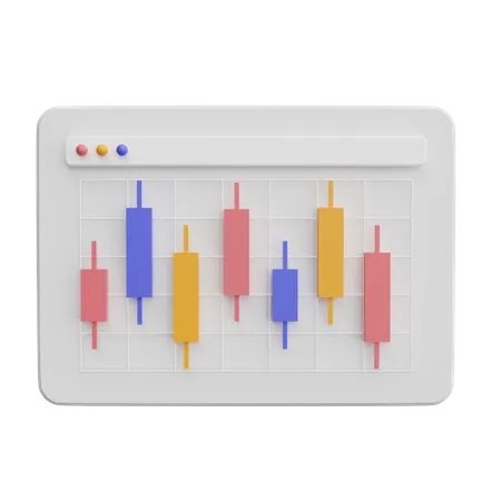 Candle chart  3D Icon