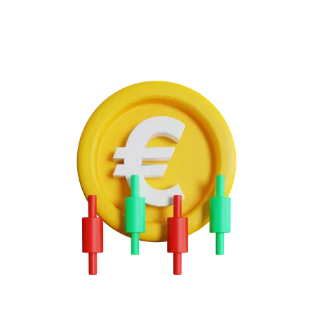 Euro Chart Candle 3D Icon