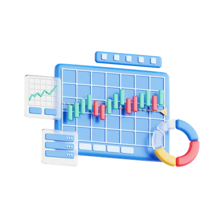 Candle Chart Analysis  3D Icon