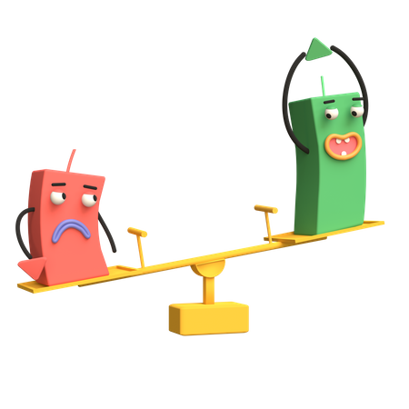 Candle chart fluctuation  3D Icon