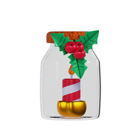 Candle In Bottle  3D Icon