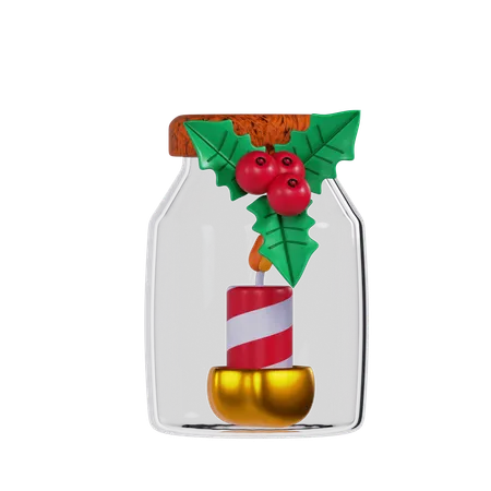 Candle In Bottle  3D Icon