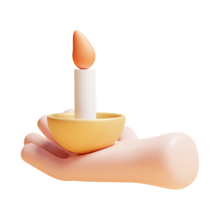 Candle In Hand  3D Icon